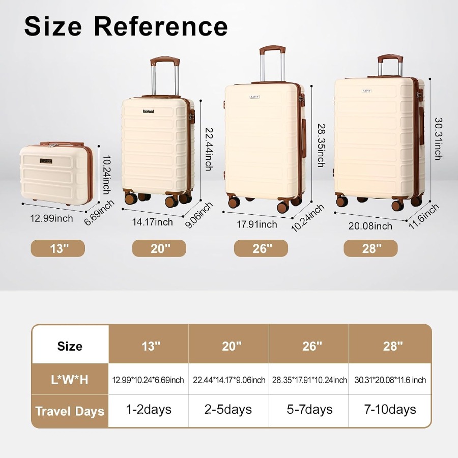 4 Pcs Luggage Set Expandable A - Expandable Hard Shell Luggage Set recension och pris