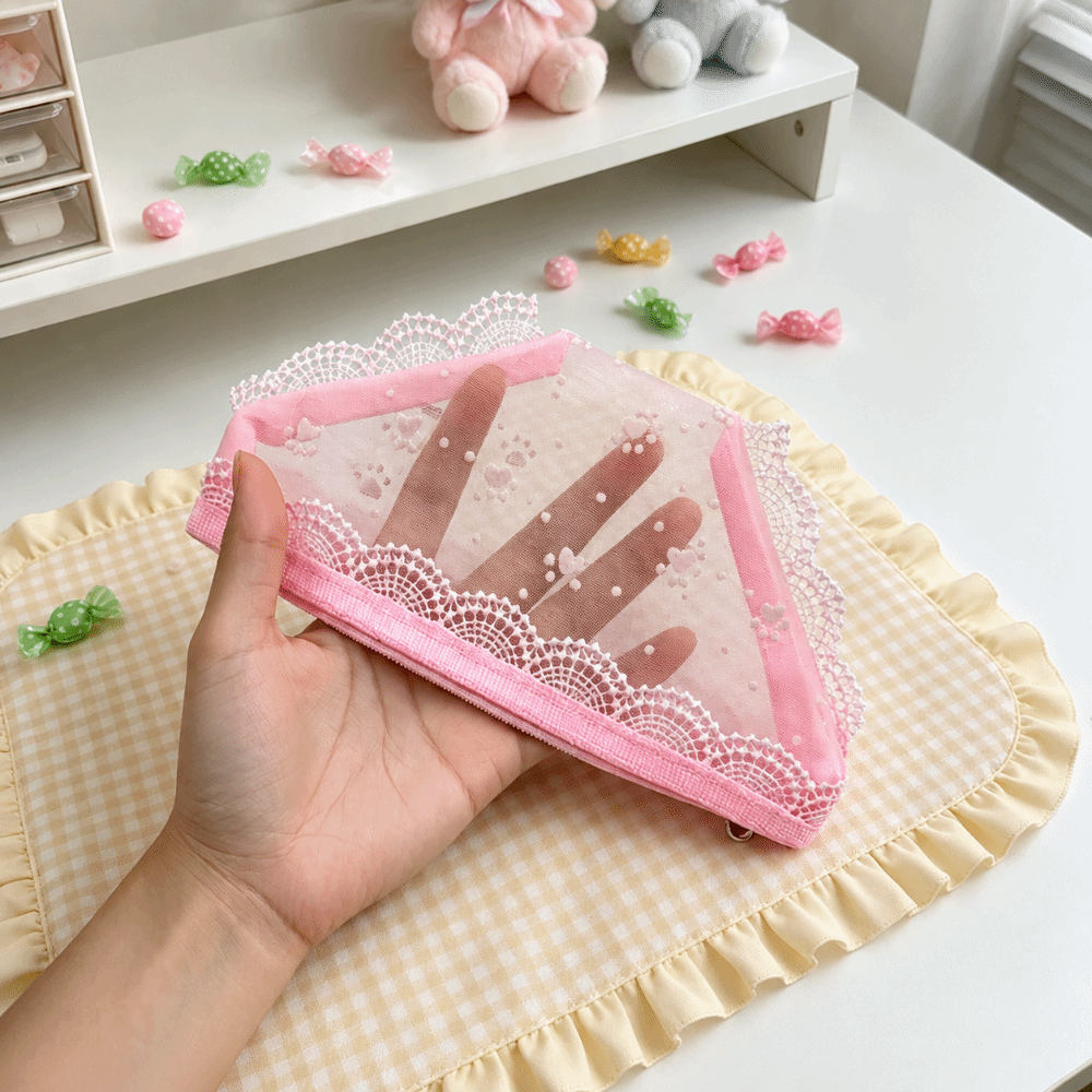 Cute Lace Mesh Storage Pouch B - Cosmetic Bags recension och pris