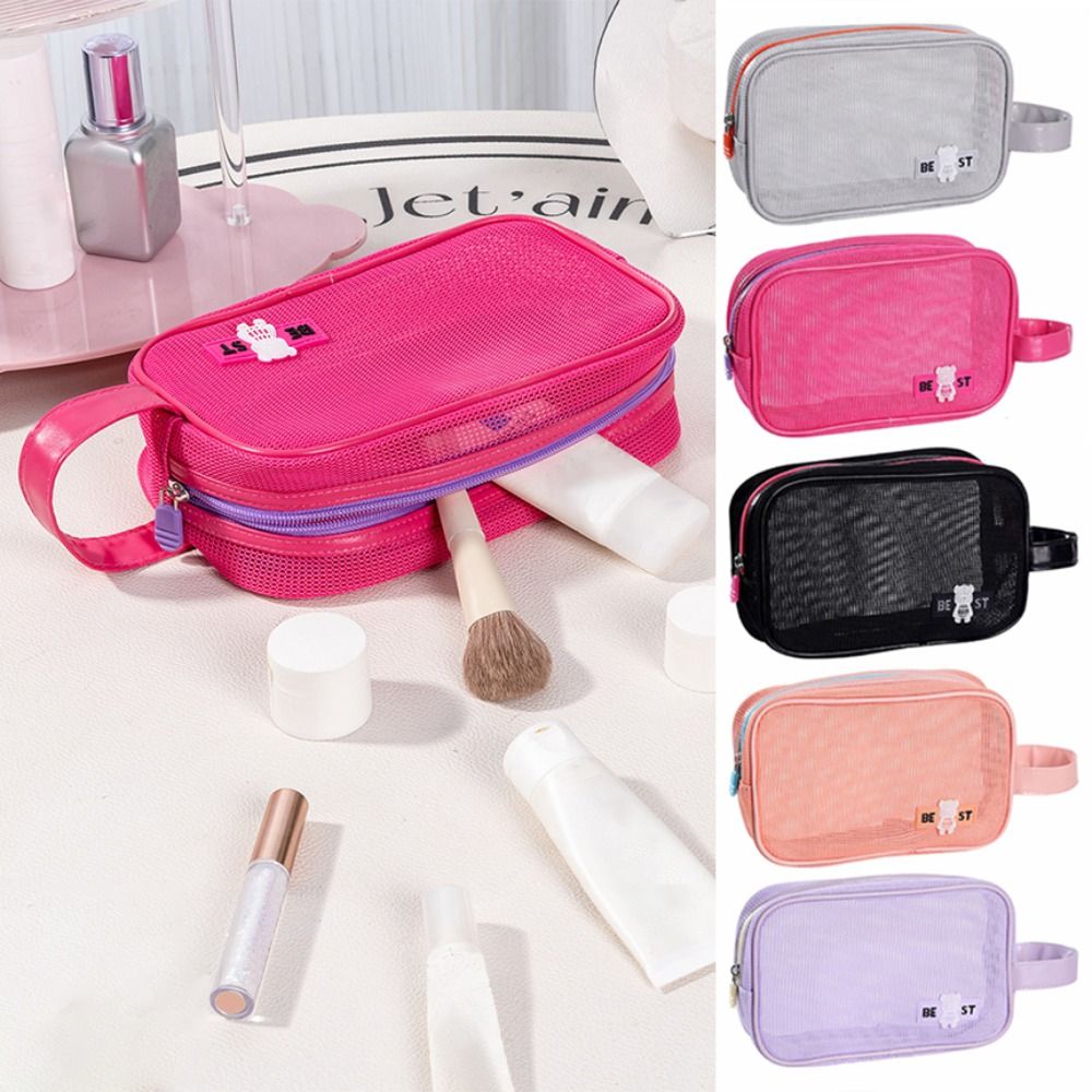 Durable Mesh Makeup Bag With H - Cosmetic Bags recension och pris