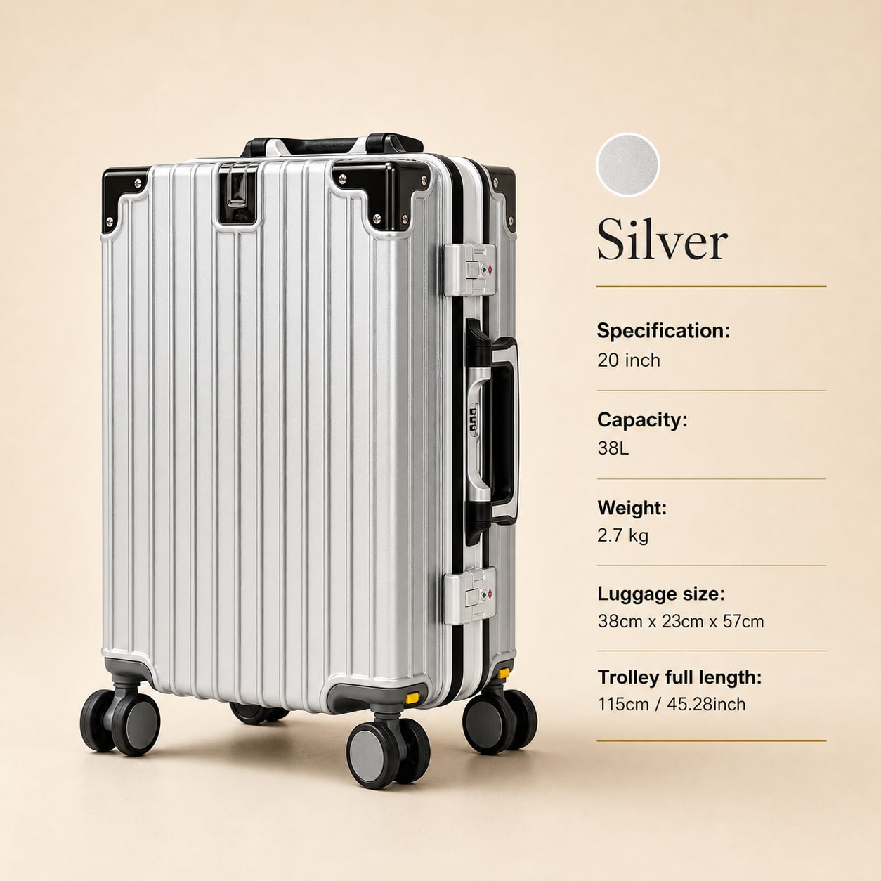 20 Inch Carry On Suitcase Airl - Cabin Size Lightweight Travel Trolley recension och pris