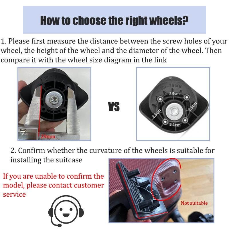 For W023 Luggage Wheel Repair  - Silent Replacement Luggage Wheels recension och pris